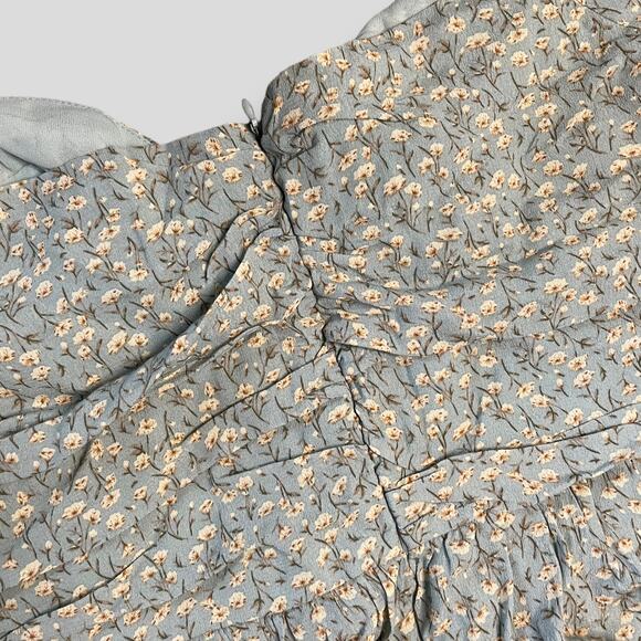 ASTR NWT Y2K PUFF SLEEVE FLORAL COTTAGE FESTIVAL PREPPY NWT TOP BLUE XL - Picture 5 of 11